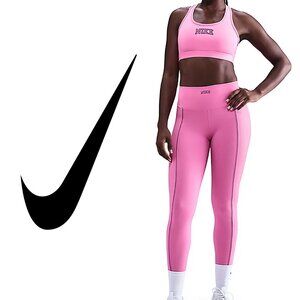 NWT Nike One Dri-FIT High Rise Tights & Swoosh Padded Sports Bra Set-PINK